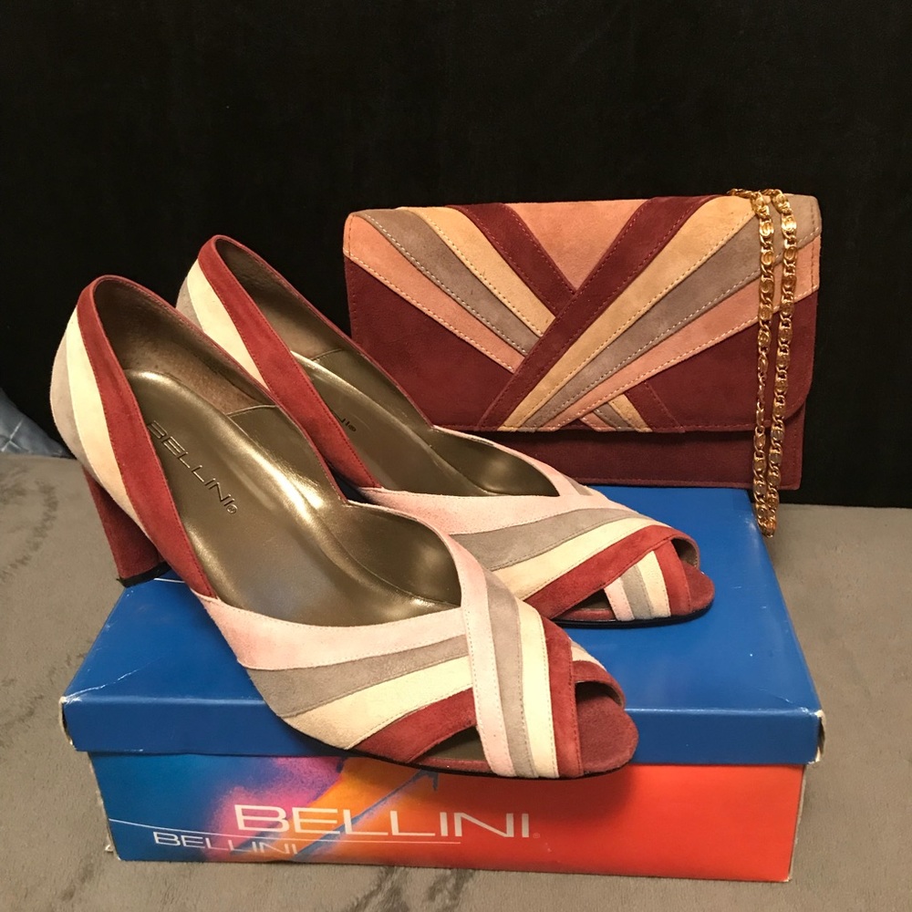 Bellini 3.5” Multicolored Heels & Matching handbag